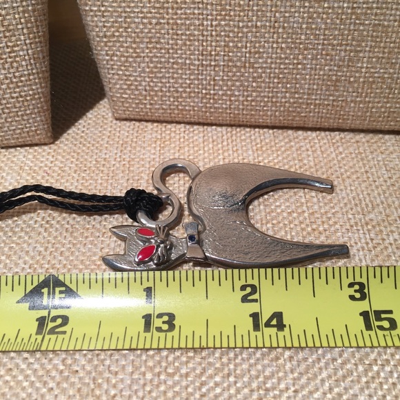 Silver Cat & Rope Necklace - Picture 8 of 8